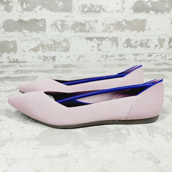 New Rothy's The Flat Pink Knit Pointy Toe Slip On Loafers W991